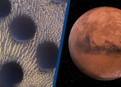تصاویری شگفت انگیز از تپه های شنی مدور در مریخ